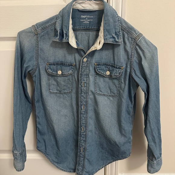 GAP Kids Denim Long Sleeve Shirt - Picture 2 of 5